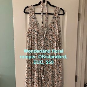 Latched Mama wonderland floral printed nursing romper, standard EUC